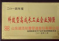 科技型高成長工業企業30強